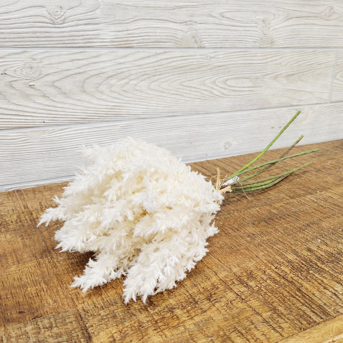 16 Inch Artificial Cream Pampas Spray Bundle - 6 Stems