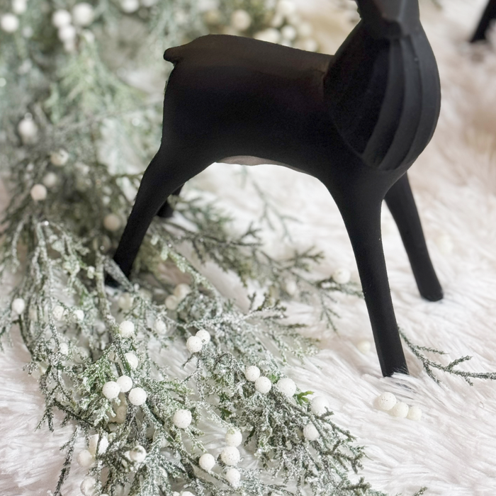 6' Frosted Cedar and Cream Berries Garland