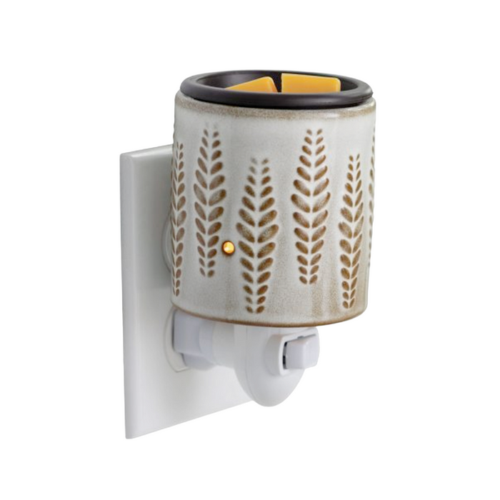 Flip Dish Pluggable Fragrance Warmer - Wheat & Ivory