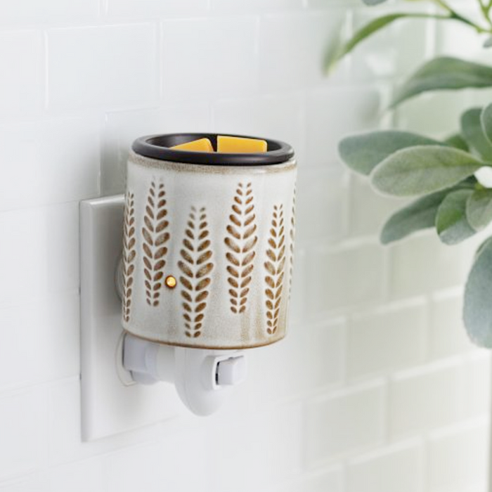 Flip Dish Pluggable Fragrance Warmer - Wheat & Ivory