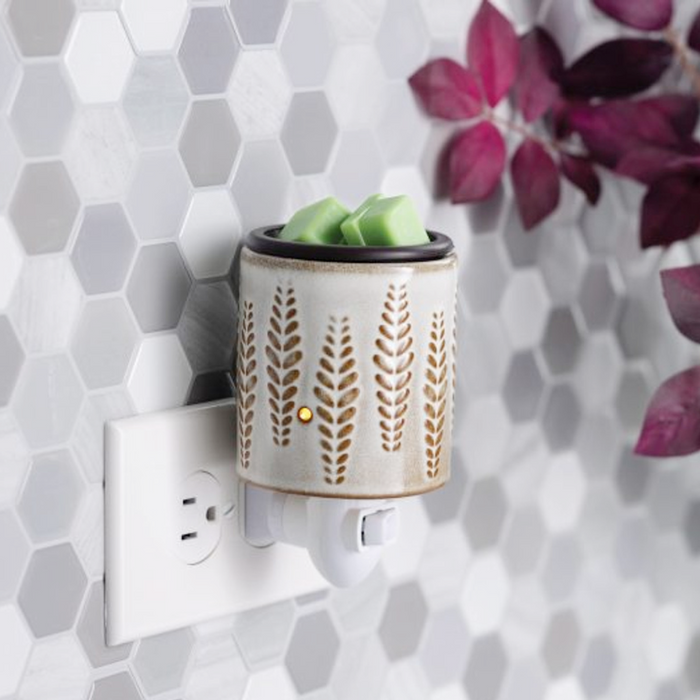 Flip Dish Pluggable Fragrance Warmer - Wheat & Ivory