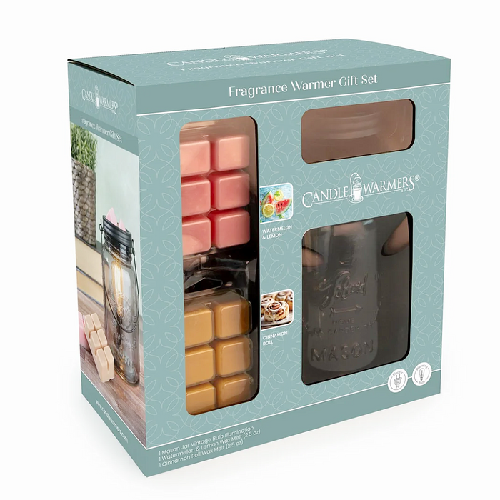 Fragrance Warmer Gift Set - Smokey Mason Jar