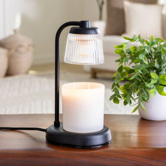 Fluted Glass Candle Warmer - Black