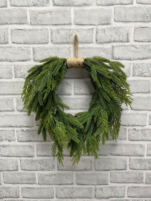 9.5" Spruce & Cedar Heart Wreath