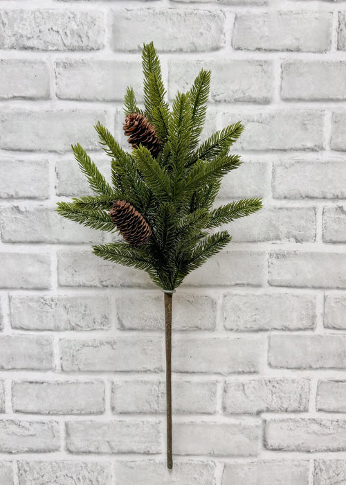 23" Fresh Touch Spruce Spray With Pine Cones