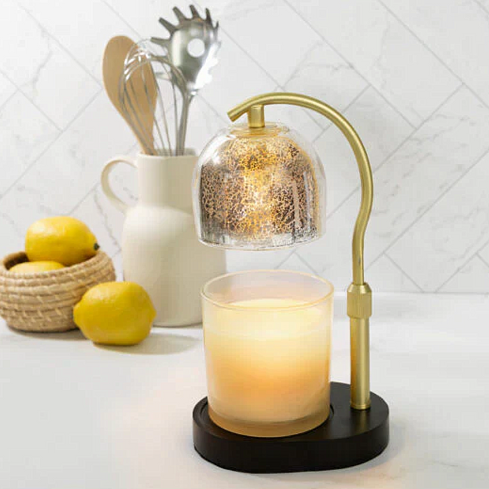 Mercury Glass Lamp Candle Warmer - Gold with Timer