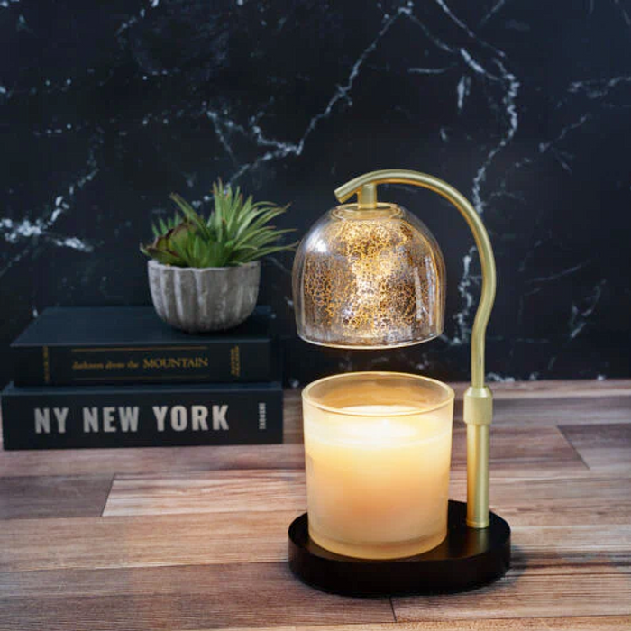 Mercury Glass Lamp Candle Warmer - Gold with Timer