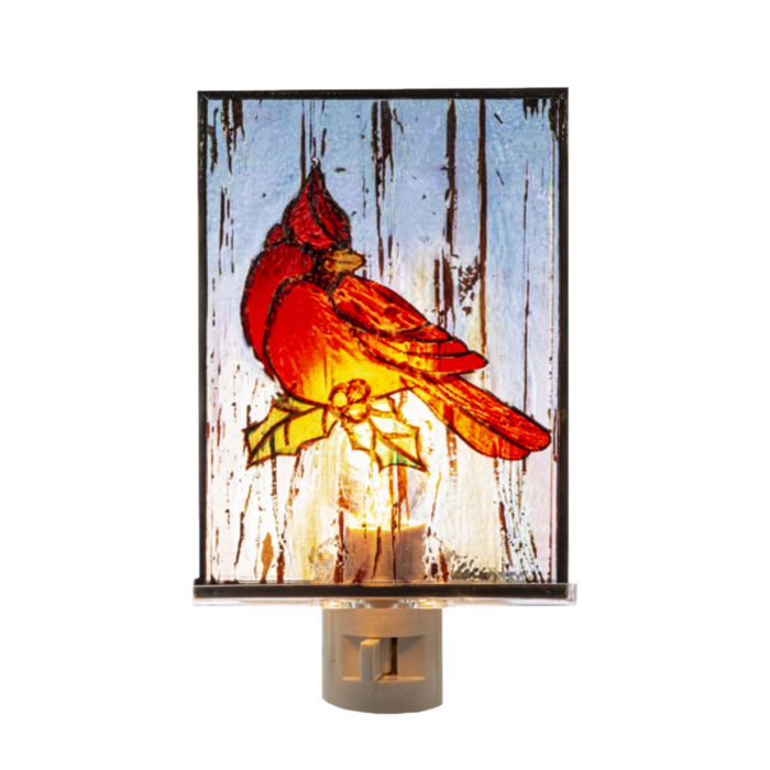 Glass Cardinal Night Light