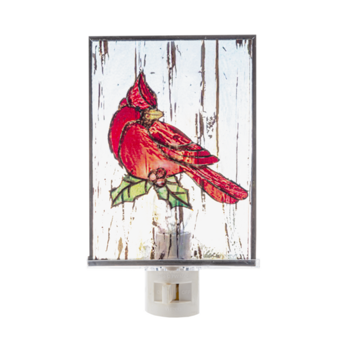 Glass Cardinal Night Light