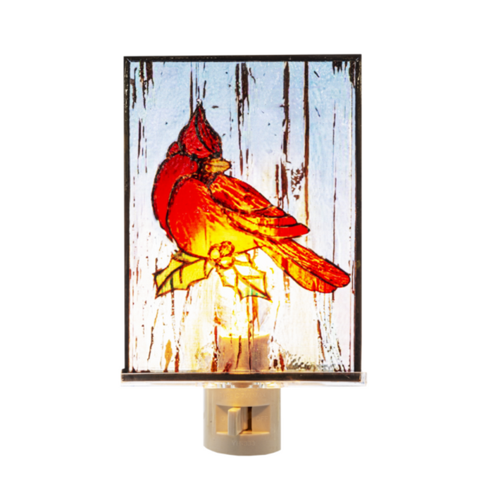 Glass Cardinal Night Light