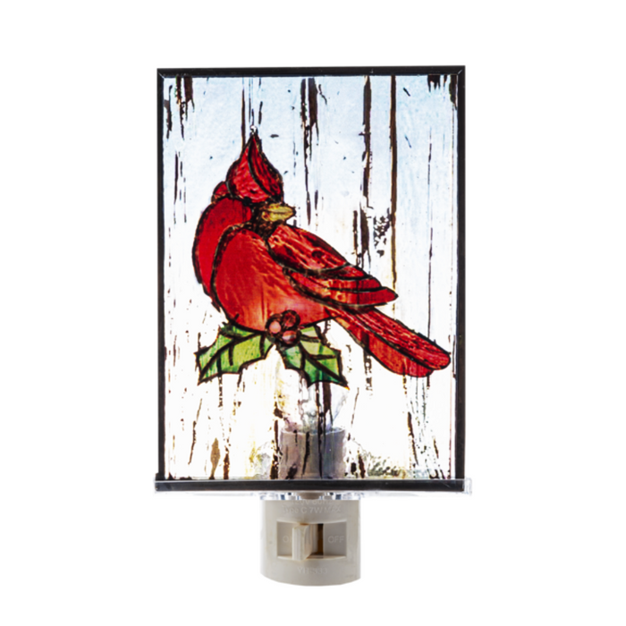 Glass Cardinal Night Light