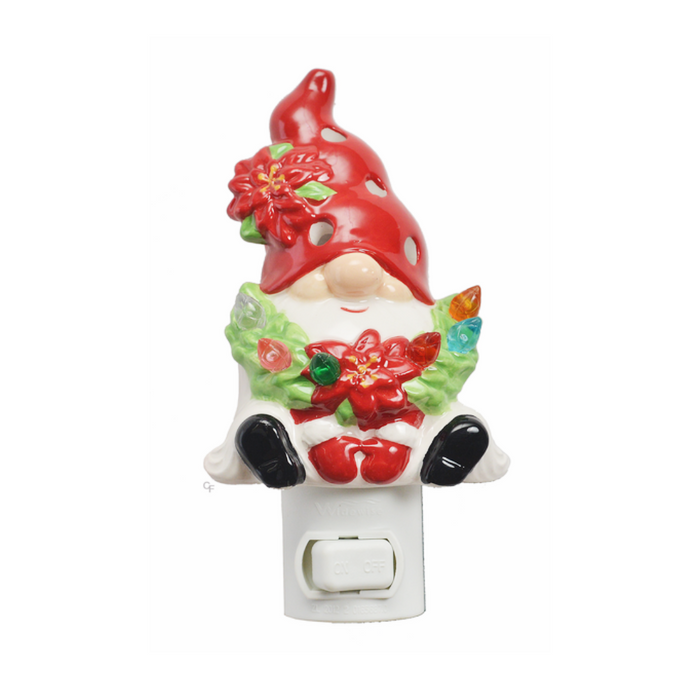 Holiday Gnome With Wreath Night Light