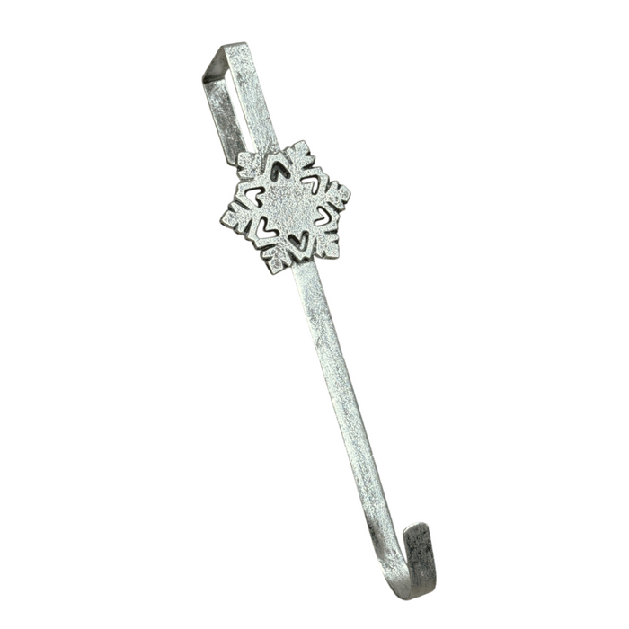 14" Silver Iron Snowflake Wreath Hanger