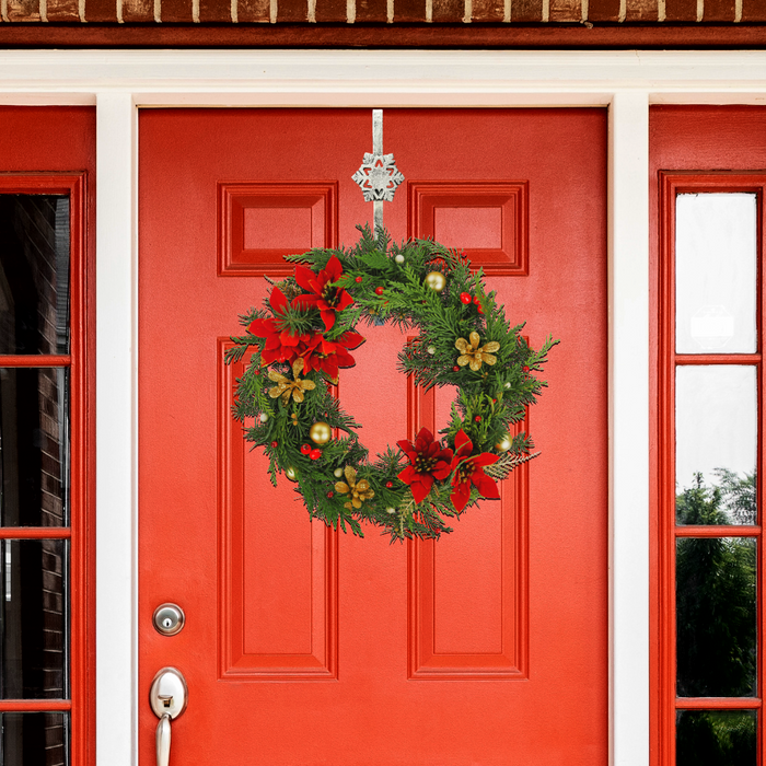 14" Silver Iron Snowflake Wreath Hanger