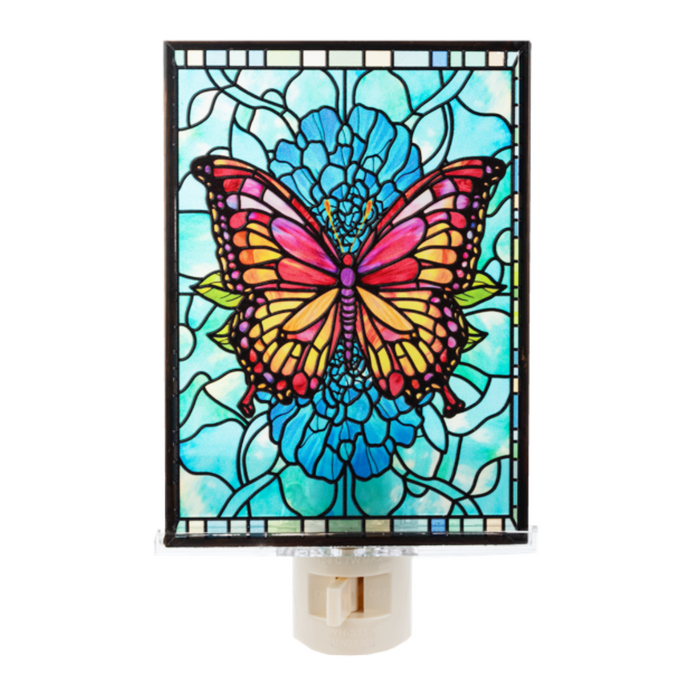 Stained Glass Butterfly Night Light