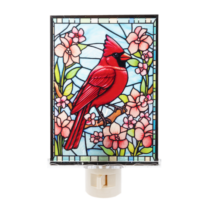 Stained Glass Cardinal Night Light