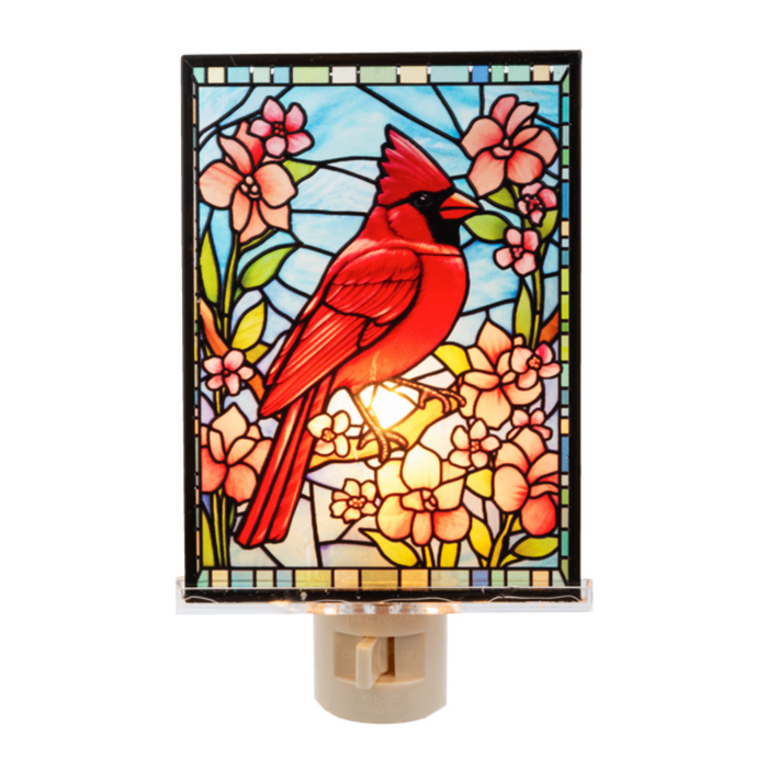 Stained Glass Cardinal Night Light