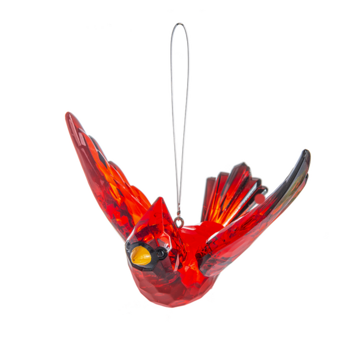 5" Acrylic Cardinal Ornament with Removeable Charm