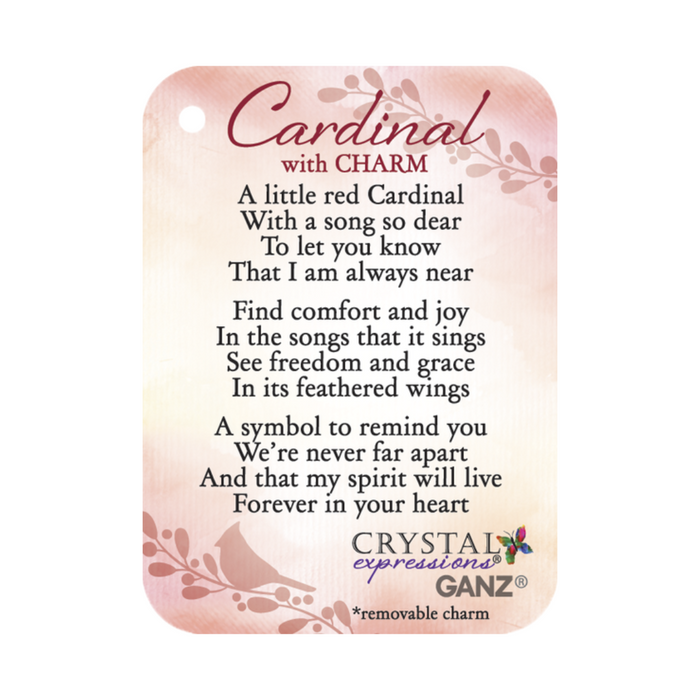 5" Acrylic Cardinal Ornament with Removeable Charm