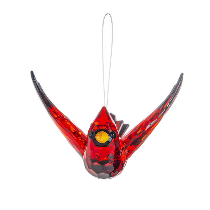 5" Acrylic Cardinal Ornament with Removeable Charm