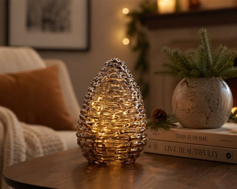 6" Glass LED Pinecone