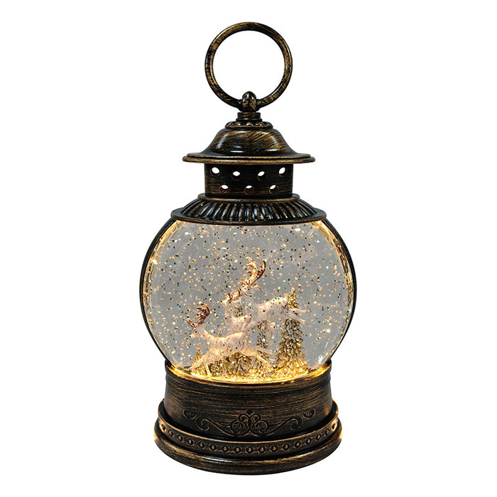 9" White Deer Snowglobe