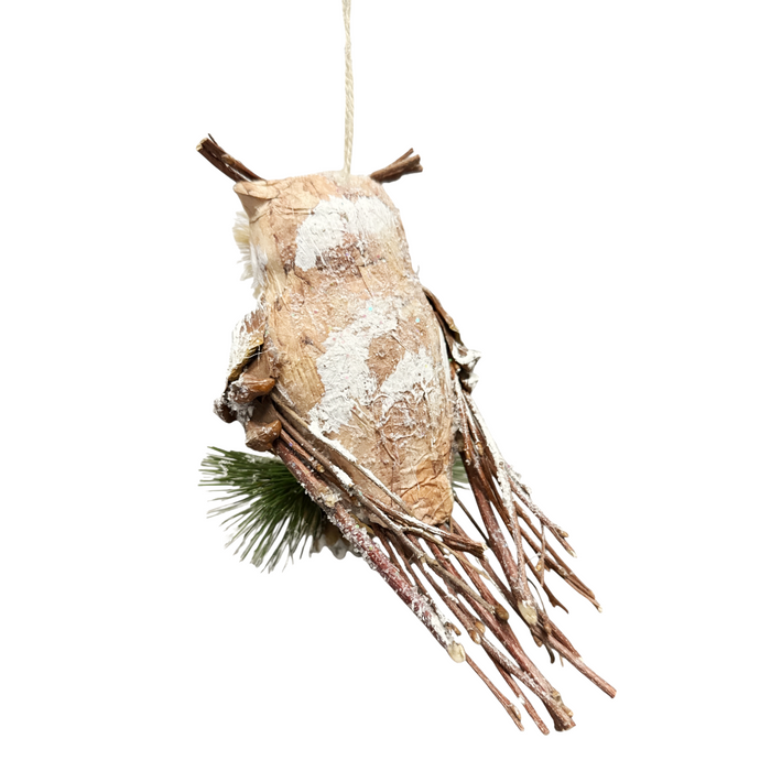 5"x7" Iced Owl with Pine Ornament