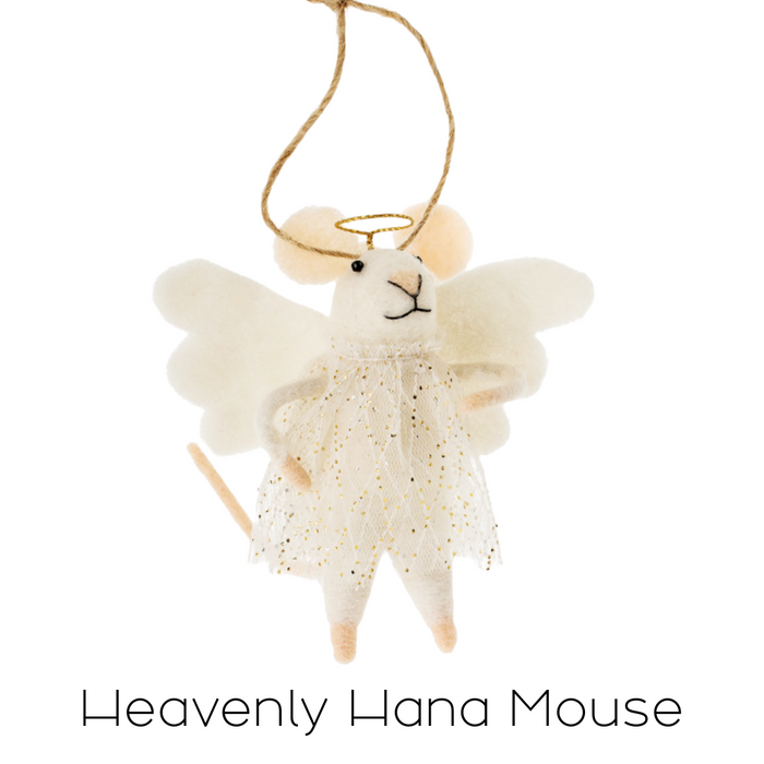 Felt Mouse Ornament - Heavenly Hana Mouse
