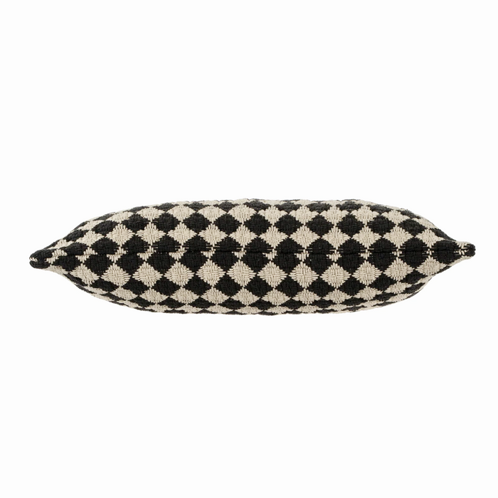 21x12 Check Weave Pillow - Black