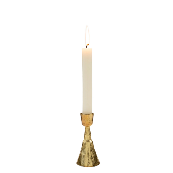 Zora Forged Candlestick Medium - Gold