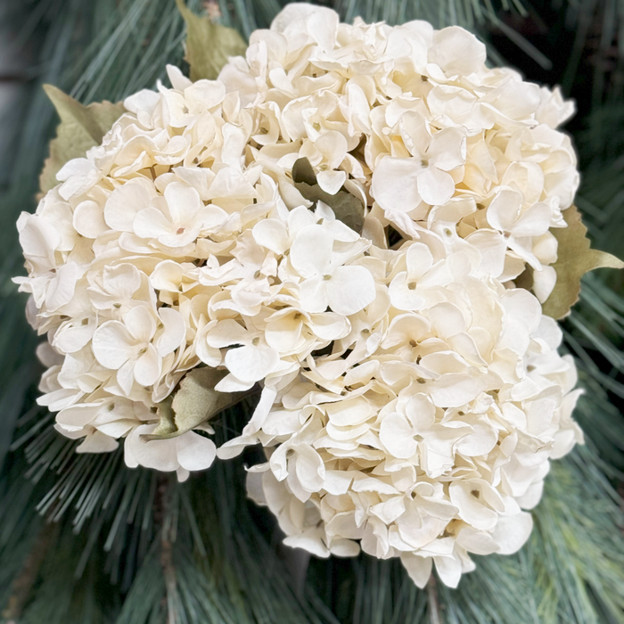 18" White Hydrangea Floral Stem