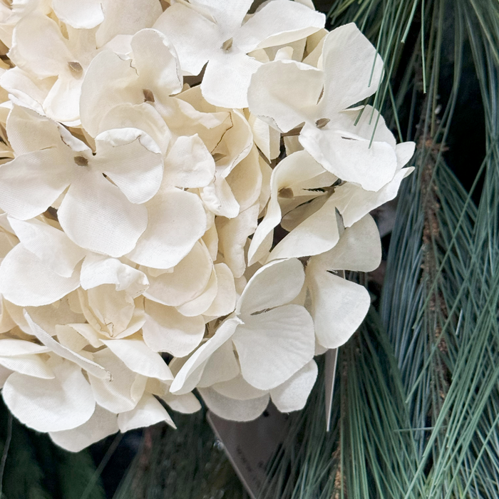 18" White Hydrangea Floral Stem