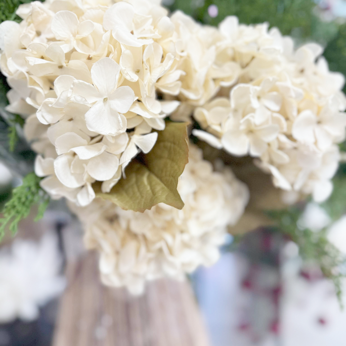 18" White Hydrangea Floral Stem