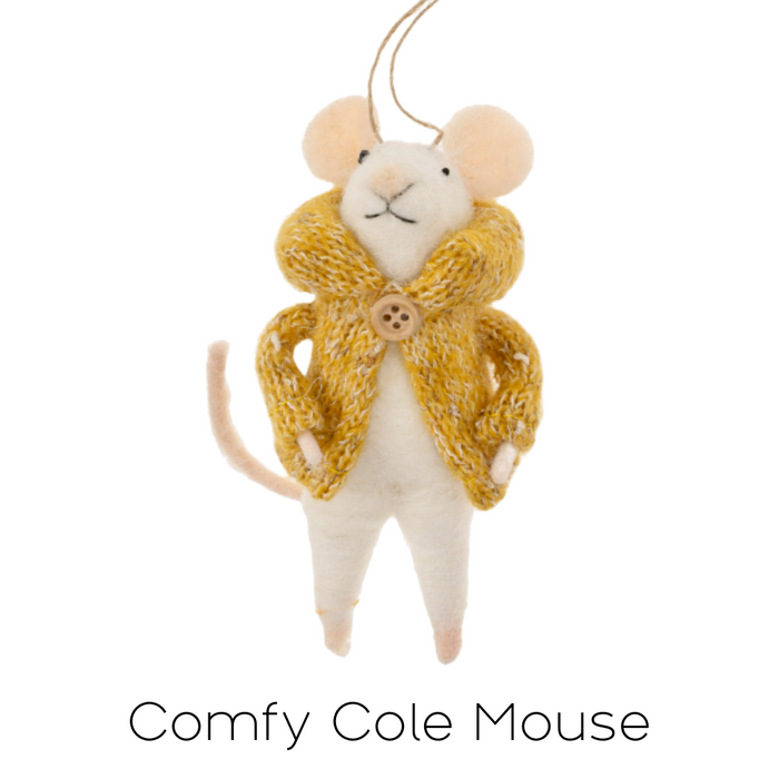Felt Mouse Ornament - Comfy Cole Mouse