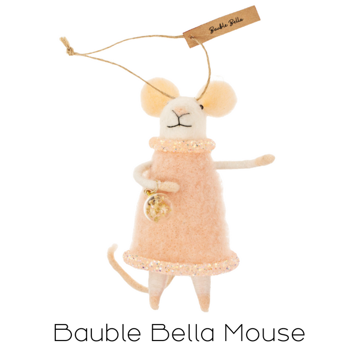 Felt Mouse Ornament - Bauble Bella Mouse