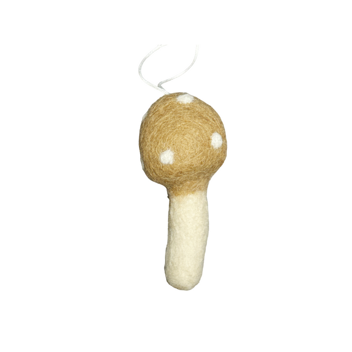 Felted Mushroom Ornament - Natural