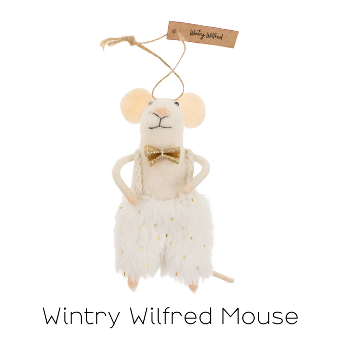 Felt Mouse Ornament - Wintry Wilfred Mouse