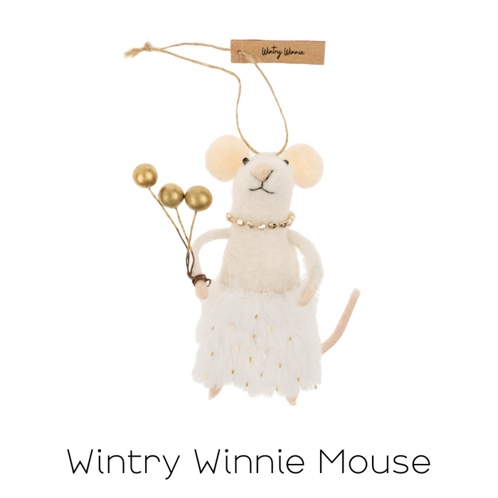 Felt Mouse Ornament - Wintry Winnie Mouse