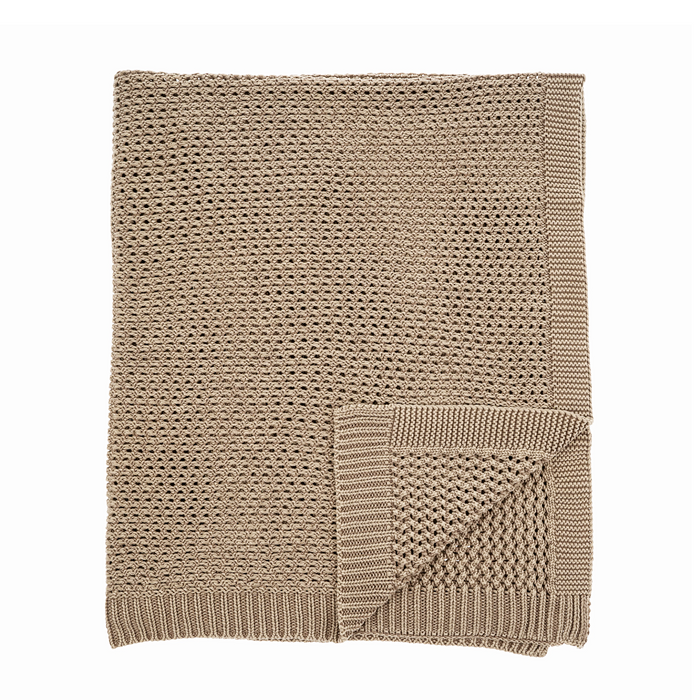 Chunky Knit Throw Blanket - Taupe