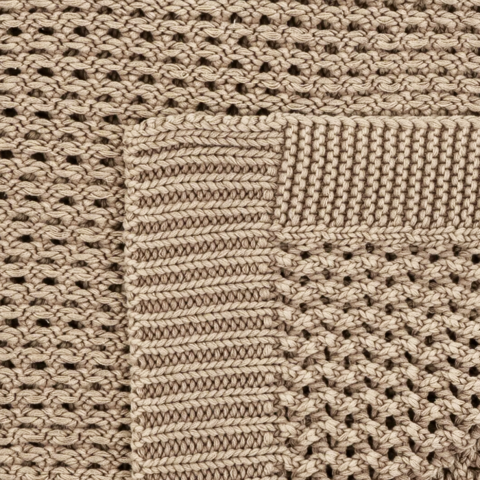 Chunky Knit Throw Blanket - Taupe