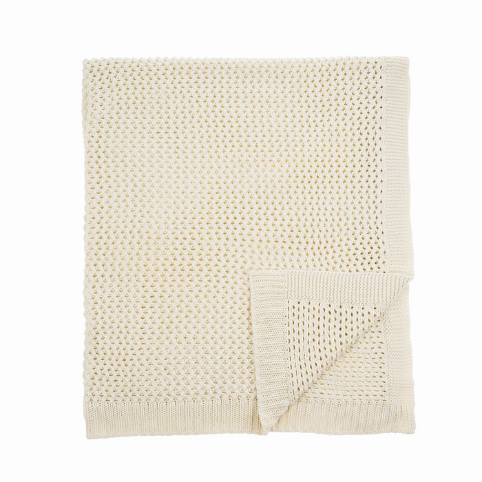 Chunky Knit Throw Blanket - Ivory