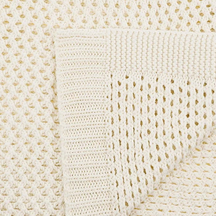 Chunky Knit Throw Blanket - Ivory