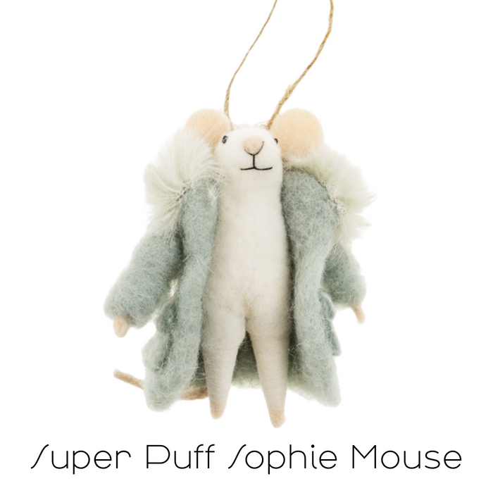 Felt Mouse Ornament - Super Puff Sofie Mouse