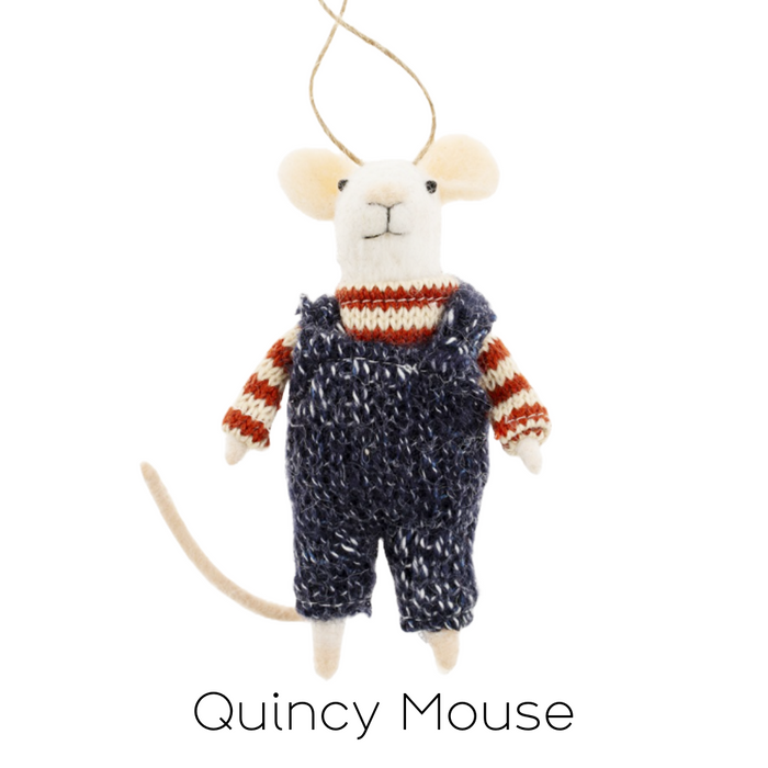 Felt Mouse Ornament - Quincy Mouse