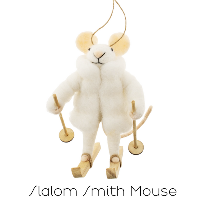 Felt Mouse Ornament - Slalom Smith Mouse