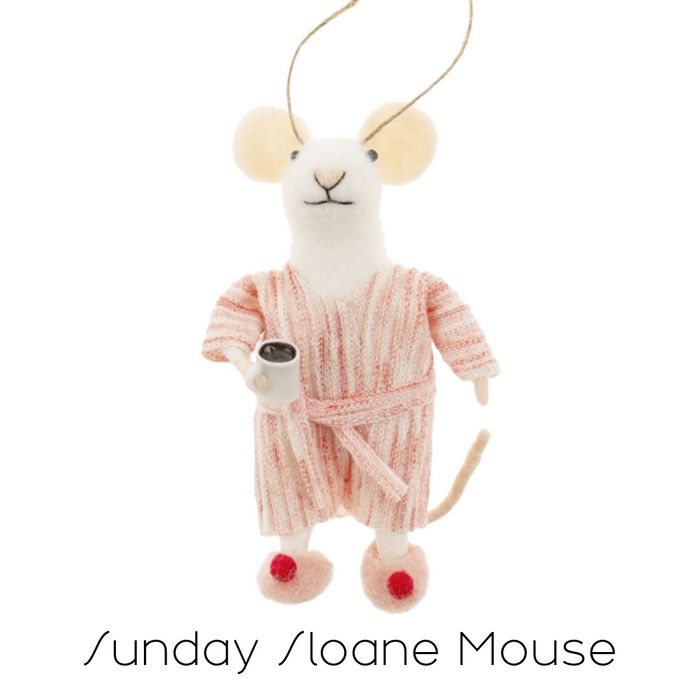 Felt Mouse Ornament - Sunday Sloane Mouse
