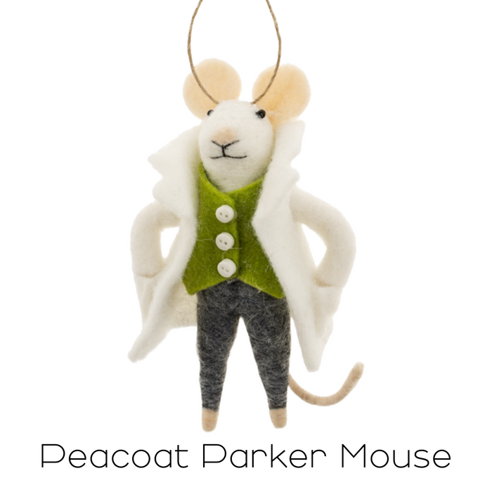 Felt Mouse Ornament - Peacoat Parker Mouse