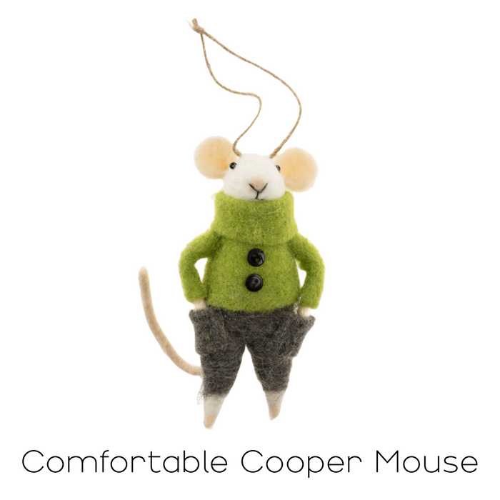 Felt Mouse Ornament - Comfortable Cooper Mouse