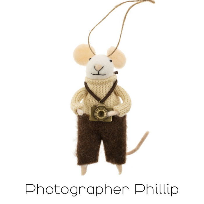 Felt Mouse Ornament - Photographer Philip Mouse