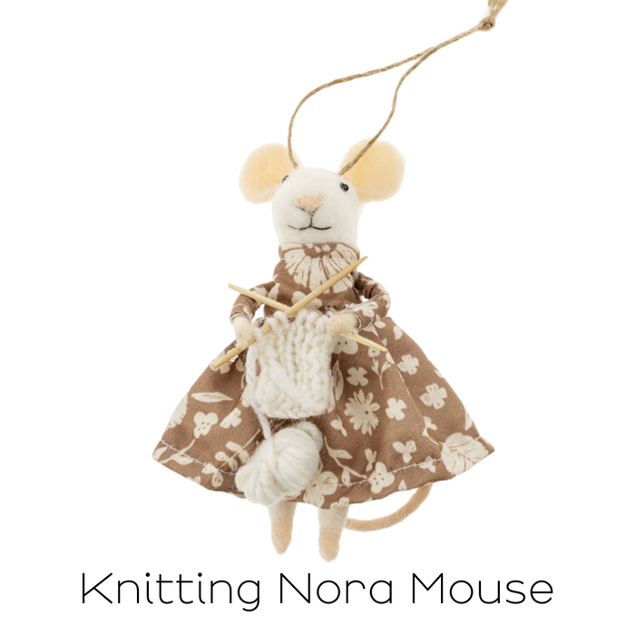 Felt Mouse Ornament - Knitting Nora Mouse
